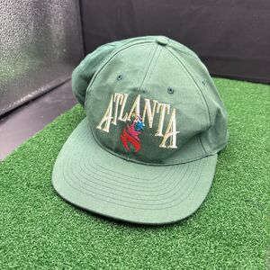 VINTAGE Olympics Hat Cap Snap Back Green Red Atlanta Summer Games Mens 90s